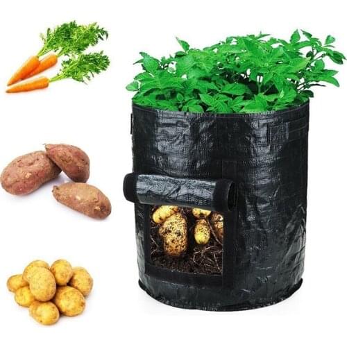Vegetable Plant Grow Bag DIY Potato Grow Planter PE Cloth Tomato Planting Container Bag Thicken Garden Pot Garden Supplies