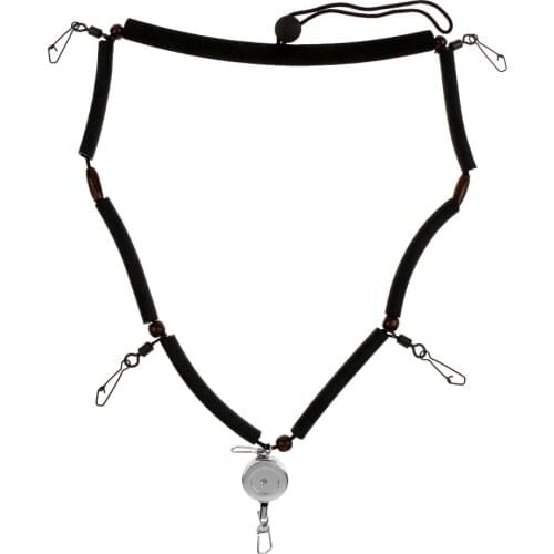 Lightweight Fly Fishing Tool Lanyard Multi-functional Fishing Tools Holder Replacement Tackles 100cm Black