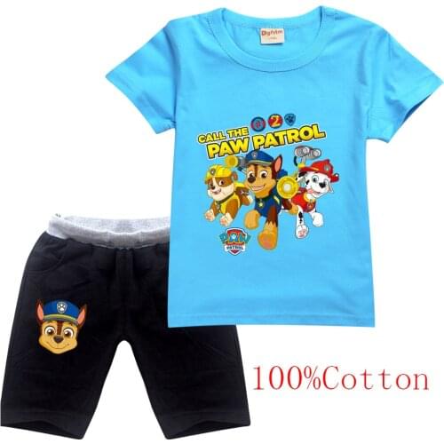 PAW PATROL Summer New Childrens Wear Baby Clothing set For Boys Girls Cotton Toddler Suit Kids Two-piece Clothes Sets