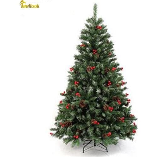 Teellook 1.8M / 180CM hanging sticky red fruit thickened Christmas tree Christmas hotel shopping mall home decoration