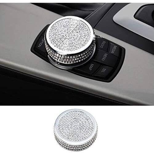 TopDall Bling Media iDrive Control Interior Sticker Cover Accessory Small Compatible for BMW