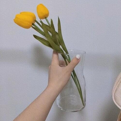 Nordic Vase Electroplating Creativity Transparent Glass Golden Flower Arrangement Gradual Change Mirage Decorate для дома