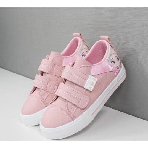 Disney Spring Children Canvas Shoes Girls Sneakers Elsa Princess Kids Shoes Fashion Casual Sport Running Shoes for girls