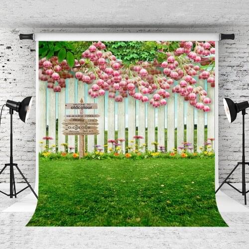 VinylBDS Children Backdrops Photography Fence Backgrounds Photo Studio Flowers Washable Backdrop For Photography