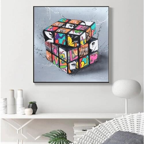 Magic Block Graffiti Canvas Art Painting On The Wall And Living Room Interior Decoration Posters And Prints On Wall Street Art