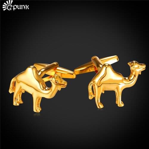 High Quality Men Cufflinks Camel Cuff Buttons Mens Business Shirt Cufflinks Gold/ color Wholesale C1977G
