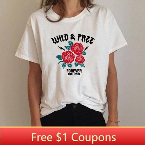 Vintage Summer Style tshirt Women Gothic Floral Print Top&Tees Plus Size White Shirt Woman Clothes Korean Fashion