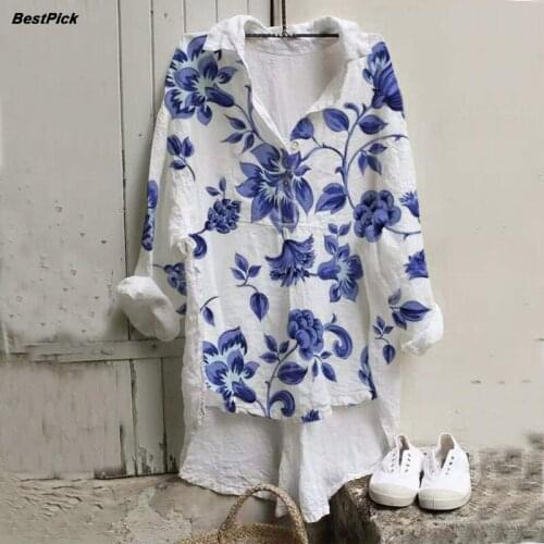 2021 New Women Chiffon Blouses Casual Floral Printed Shirts Elegant V Neck Tops Vintage Holiday Style Long Sleeve Fashion Blusas