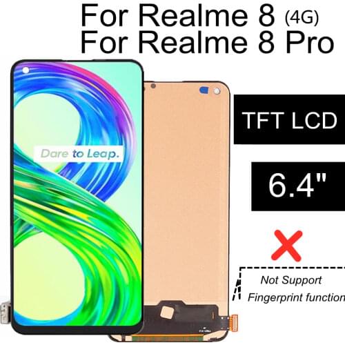 6.40" TFT LCD For Realme 8 RMX3085 LCD Display Touch Screen Assembly Replacement For For Realme 8 Pro RMX3081 LCD Display