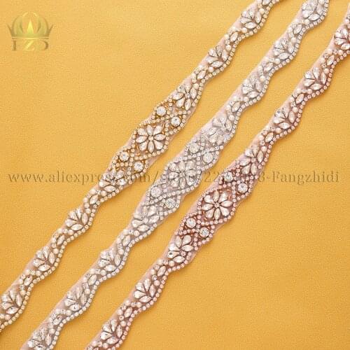 10pcs)Bridal belt diamond wedding dress belts with crystals rhinestones wedding sash applique for wedding dress