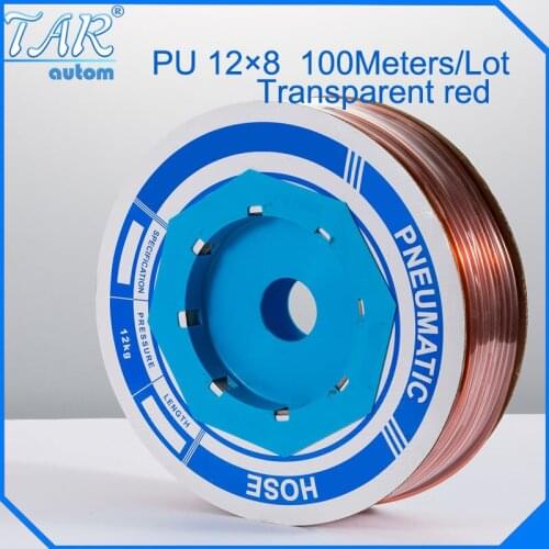 100m/piece High Quality Pneumatic Hose PU Tube OD 12MM ID 8MM Plastic Flexible Pipe PU12*8 Polyurethane Tubing golden