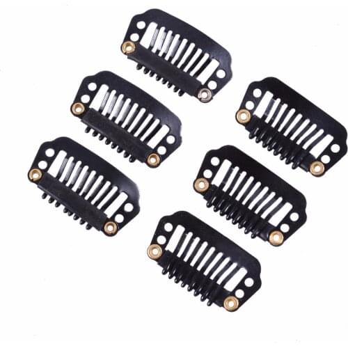 100Pcs 28mm 8Teeth Wigs Clips With Silicone Back for Hair Extensions Accessories 4 Colors Available