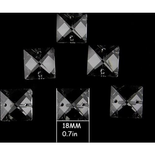18mm 900pcs crystal prism square beads in 2 holes DIY door curtain pendant beads wedding garland strand beads
