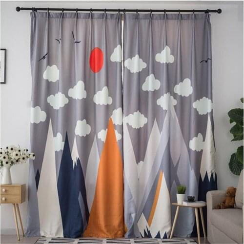 3d curtain custom curtains modern minimalist cute cartoon curtains landscape painting bedroom cartoon blackout curtains