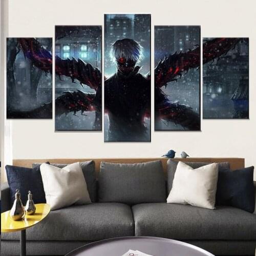 5 Piece Canvas Wall Art Modular Picture Tokyo Figure Anime Poster Modern Home Decor Prints Living Room Decoration Paintings
