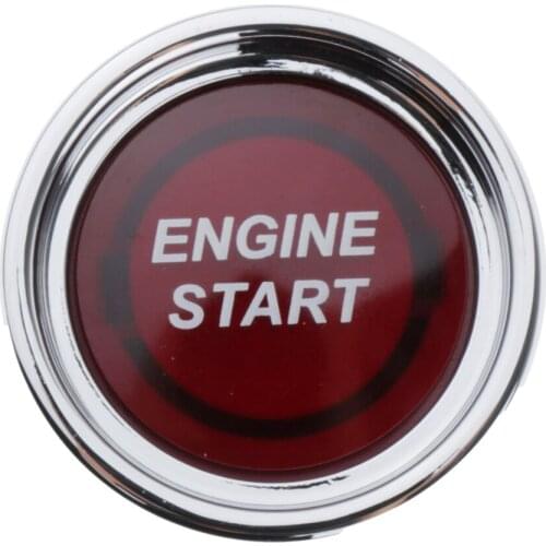 Car Engine Push Start Stop Button Switch Cover Cap with Surrounding Ring Sticker Trim, Red