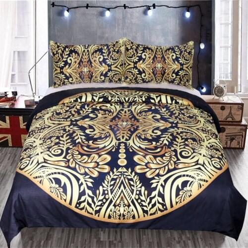 Bronzing Flower Pattern Duvet Cover High Quality Home Textile Quilt Cover with 2 Pillowcase Fashion Bedding 3 Pcs Set and Sheet