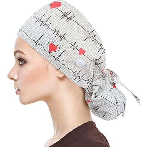 Casquette Femme Cotton Scrub Working Caps With Buttons And Ribbon Tie For Women Adjustable Casual Scrub Cap 2021 Dropshipping