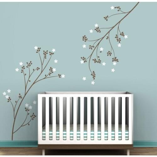 Blossom Branches Wall Decals for Modern Baby Rooms Delicate Wall Decal Wall Art Stickers Nursery Bedroom Wallpaper Poster A236