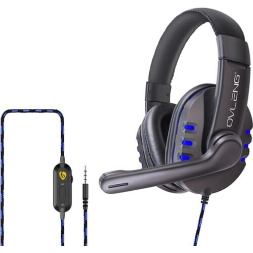 VLENG P3 3.5mm Gaming Headset Over Ear Headphones E-Sports Earphone with Microphone Adjustable Headband for PC Laptop Desktop