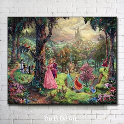 Classical Thomas foest cartoon prince princess landscape canvas printings oil painting printed on canvas decoration picture