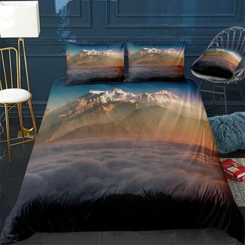 Above The Clouds Quilt Cover Pillowcase 3Piece Comforter Bedding Set With Pillow Case Single Double Duvet Cover Home Decora