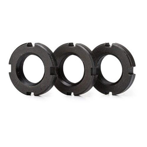 M10 M12 M14 M16 M18 M20 M22 M24 M25 M27 M30 GB812 Carbon steel round nut slotted lock nuts bolt screw cap BLACK