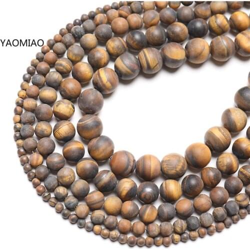 Natural Stone Matte Tiger eye Agates Jaspers Turquoises Round Loose Beads 15" Strand 6 8 10 MM Pick Size