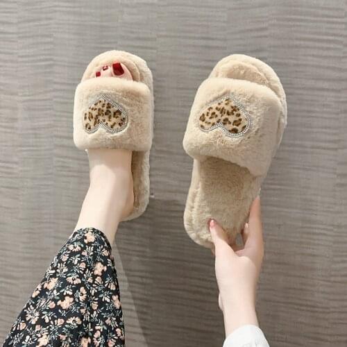 2021 spring new couple home floor cotton slippers home non-slip fur slippers ladies plus size slippers