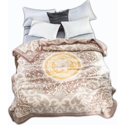 New double-layer pure wool blanket Double thick winter blanket Wedding blanket bedding