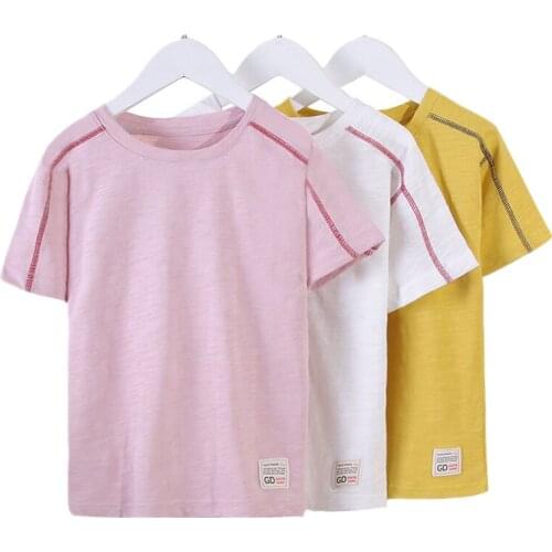New Children Summer Cotton T-Shirt Boys Girls Thin Short Sleeve Breathable Sports Tops Kids 4 5 6 7 8 Years High Quality Clothes
