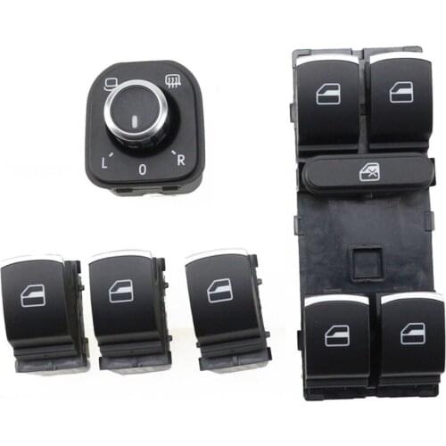 TAIHONGYU 5Pcs Chrome Master Electric Power Window Switch for VW Tiguan Passat B6 Jetta Golf MK5 MK6 CC 5ND 959 857 5ND 959 565