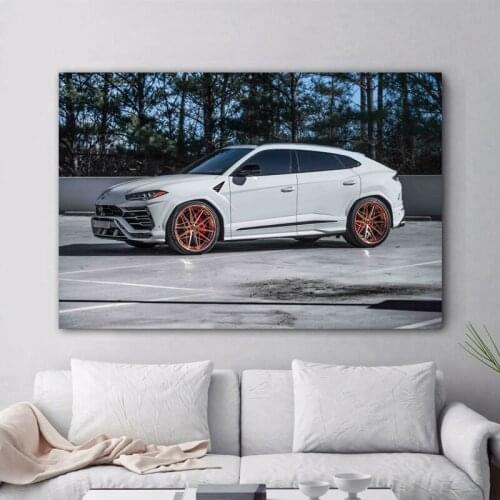 Luxury Car Urus White SUV Supercar Posters Home Decor Canvas Printed Wall Art Painting Living Room Decoration