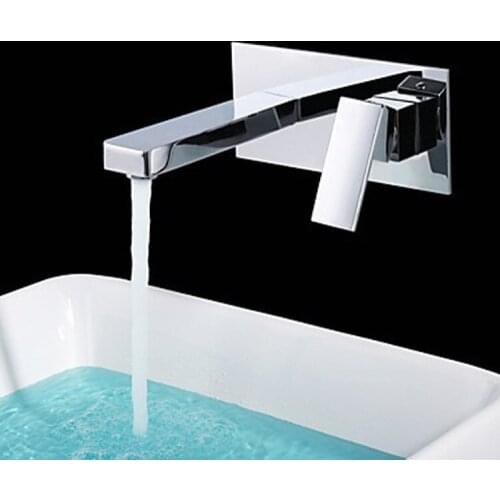 Yi Yu Dark Dress Embed Wall Type Invisible Black Matting Full Copper Platform Basin Faucet Basin Wash Hands Faucet