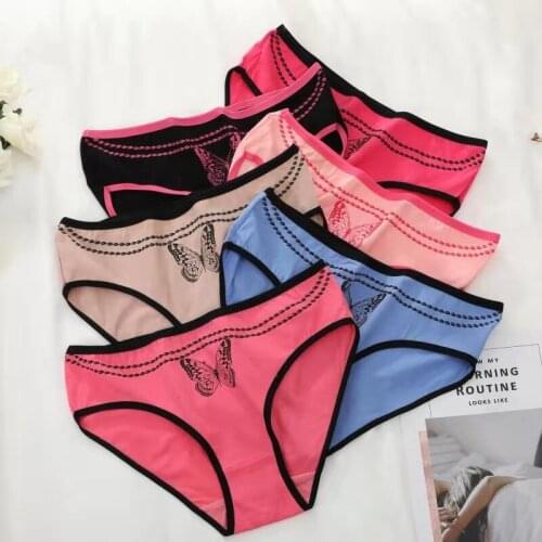 Jian Peng kawaii printed low-Rise briefs underwear women sexy panties lady solid and durable underpants wholesale lots bulk