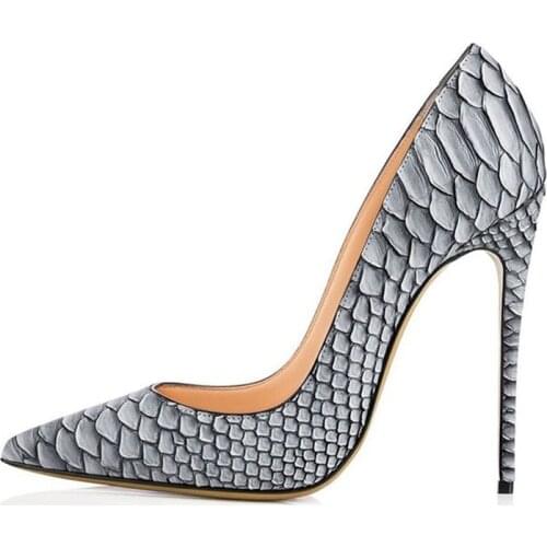 Pumps Heels High Heels Sandals White Snake Pattern Sexy Wedding Shoes Grey Pointed Toe Custom Brides Party Ladies Shoe Zapatos