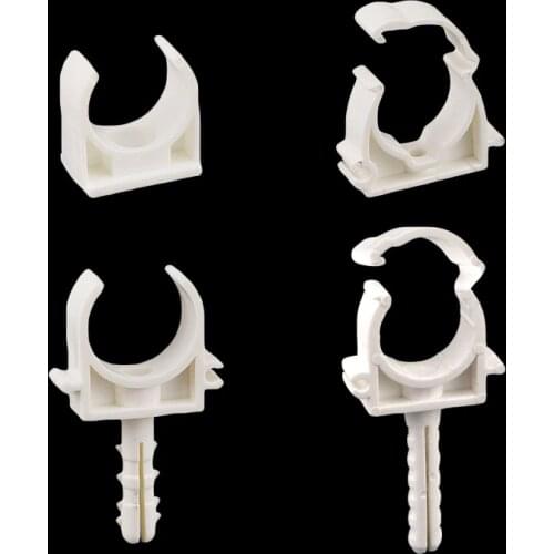 10Pcs New16-32mm Water Pipe Clamp Single U Plastic PPR Lock PVC Pipe Support Holder for Garden Bathroom kitchen pipe fixing
