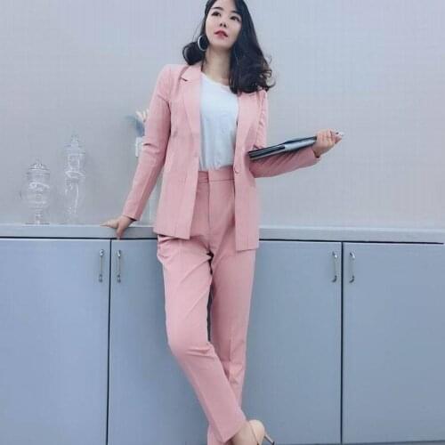 Small suit jacket female spring and autumn suit women tide pink casual OLprofessional overalls suit two-piece suit