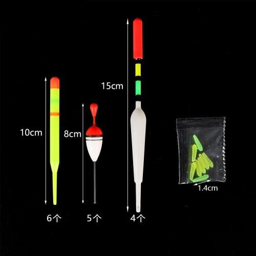 15Pcs/Set Fishing Buoys Vertical Buoys Fishing Floats Assorted 3 Sizes Fishing Buoys For Sea Fishing Ice Fishing Angling Fishing