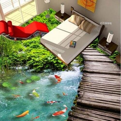 Beibehang 3D custom paste visual effects murals bathroom non-slip waterproof thickening 3d wallpaper nature free wallpapers