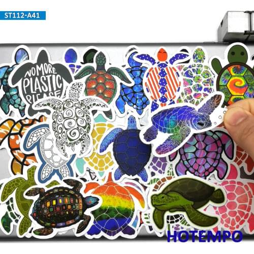 40pcs Mix Colorful Cute Protection Sea Turtles Stickers Animal Toys for Kids Stationery Mobile Phone Laptop Suitcase Pad Sticker