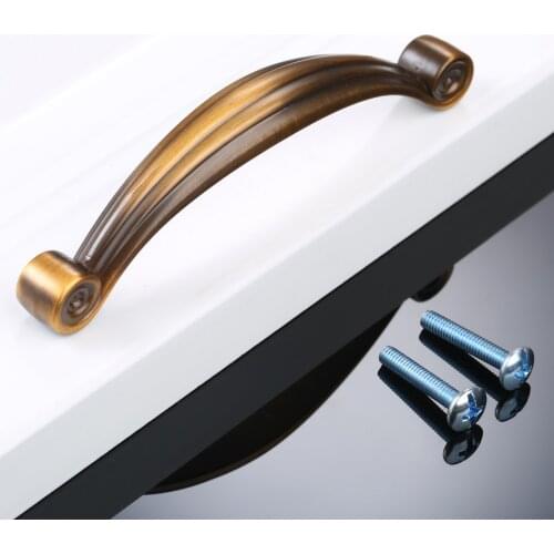 96mm Zinc Alloy Antique Bronze Furniture Door Handles & Knobs Kitchen Cupboard Wardrobe Closet Cabinets Drawer Pulls Handle Knob