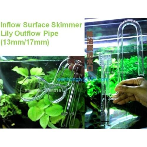 Aquarium Glass Inflow & Outflow Lily Water Plant Pipe /13mm / 16mm Skimmer Poppy pipe