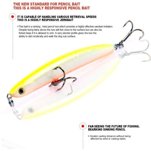 Bearking brand 1PC quality Pencil Fishing Lure Laser Hard Artificial Bait 3D Eyes 68mm 6.2g Fishing Wobblers Crankbait Minnows