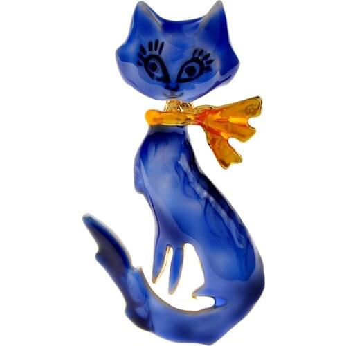 CINDY XIANG Lovely Cat Brooches 4-color Available Enamel Pet Cute Animal Party Casual Brooch Pins For Women And Men Jewelry Gift