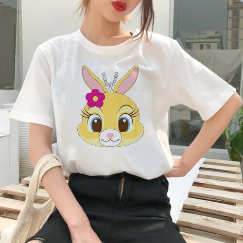 Disney Bambi T shirt Women Creative Cartoon Clothing Top Tee Feminino Trendc Clothes Modern Miss Bunny Tumblr Mujer Tshirt