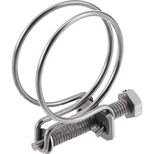 HLZS-12 Pcs Double Wire Hose Clips Adjustable Hose Clamps to Fit 32mm Pipes Tighten Water Pipe,Gas Pipe,Washing Machine Pipe