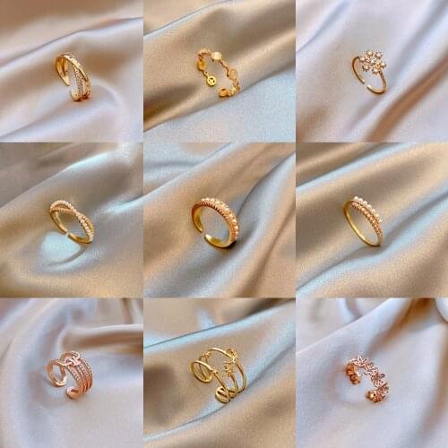 Korean Rings For Women Ins Tide Engagement Wedding Adjustable Zircon Stainless Steel Ring Fashion Jewelry 2021 Wholesale