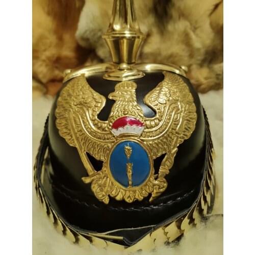 Retro Leather Helmet World War I German Prussian Helmet Peaked Helmets Really Wearable Historical Recovery Soldier mask