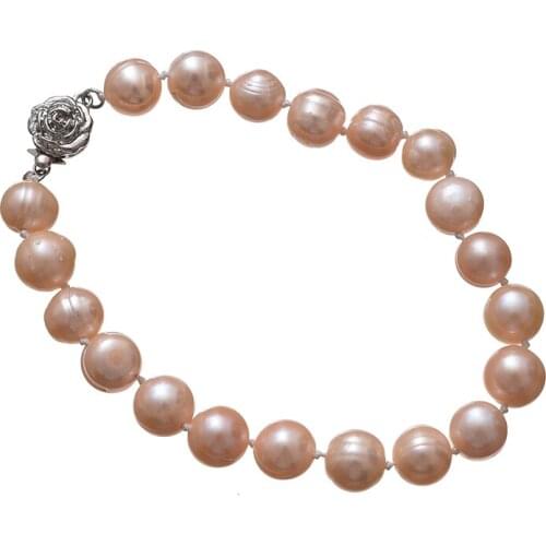 New Round Orange Pearls 8-9mm Created For Charm Knotted Bracelets 7.5inch Gem Wholesale H625